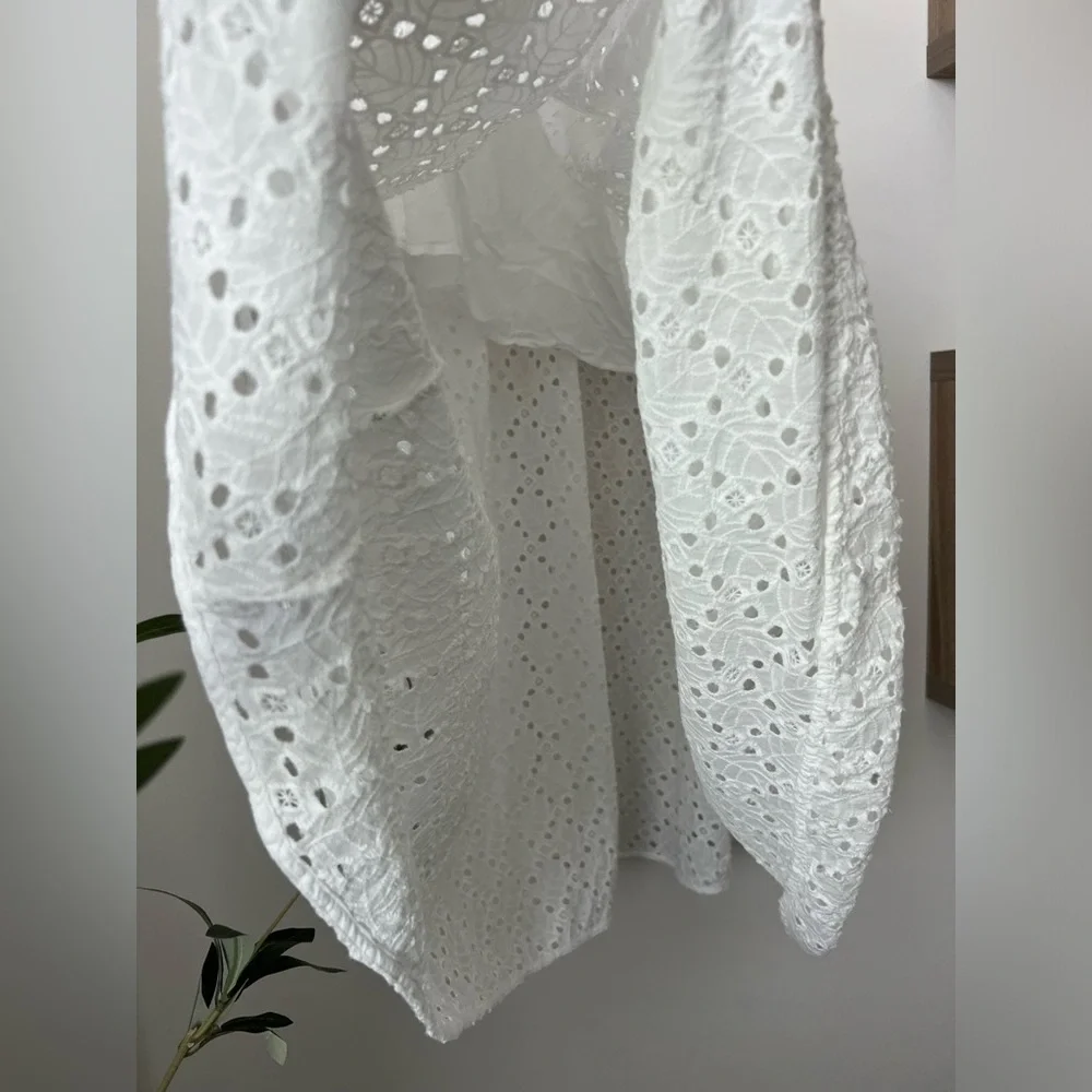 TANYA TAYLOR Sienna Eyelet Cotton Midi Skirt